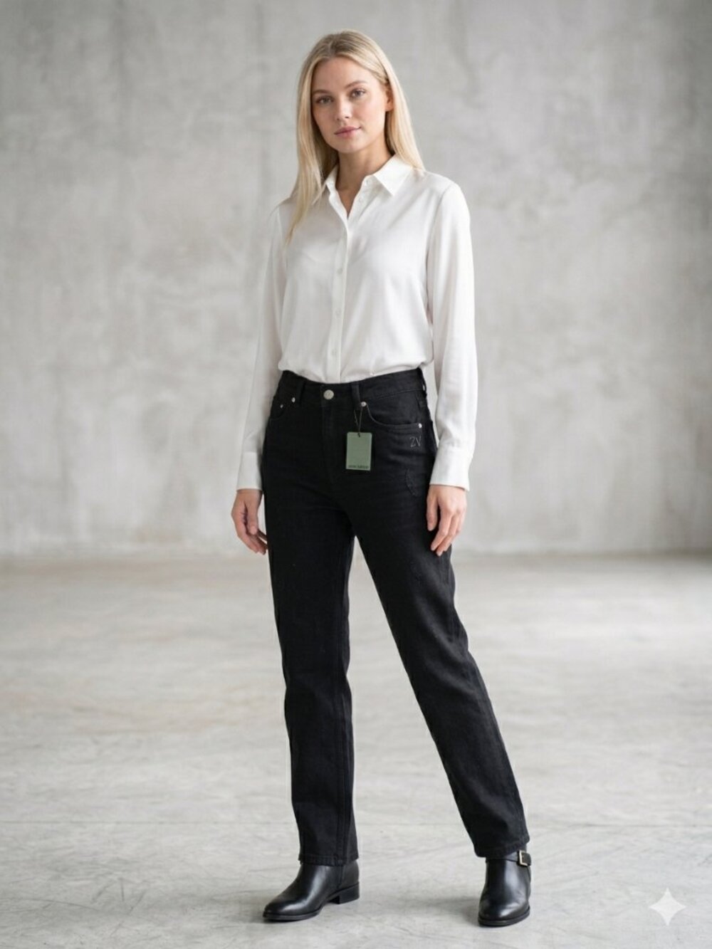 NWT ZADIG & VOLTAIRE Boyfit Denim Eco Black Jeans - Size 28 Waist